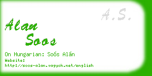 alan soos business card
